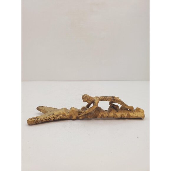 Vintage Brass man climbing tree Brass- home Decor- handmade Art- Design-… - Picture 2 of 10